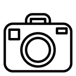 Color photo camera icon