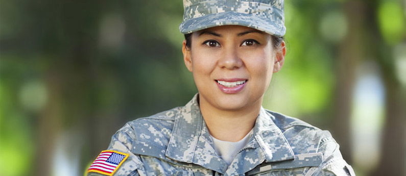 Female military veteran.